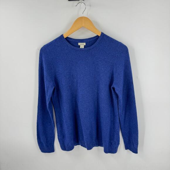 L.L. Bean Sweaters - L.L.Bean Cashmere Sweater Medium Petite Blue Crewneck – Small Hole on Sleeve